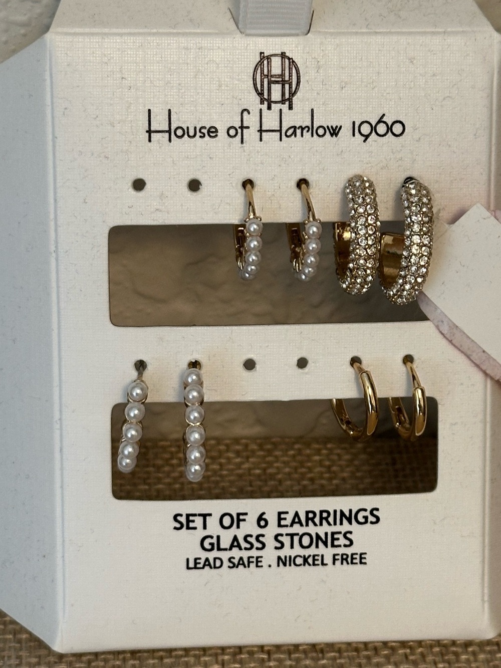 House of Harlow 1960 Gold and Pearl 4- Pair Earring Set